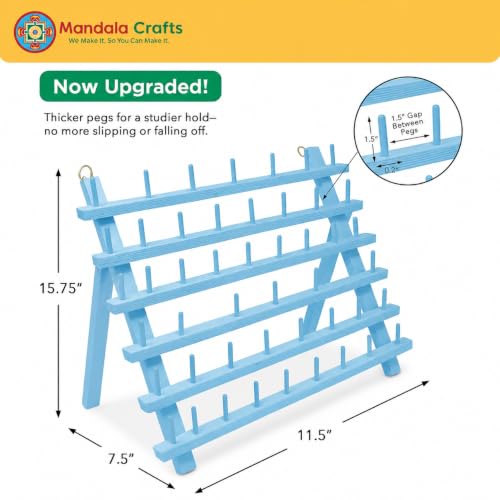 Mandala Crafts Sky Blue Thread Rack Sewing Embroidery Thread Holders - color: Sky Blue