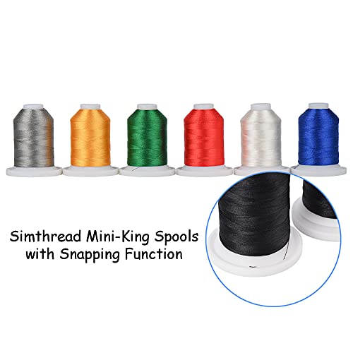Simthread Embroidery Thread with Storage Box - 800 Yards/Spools - color: Basic Colors