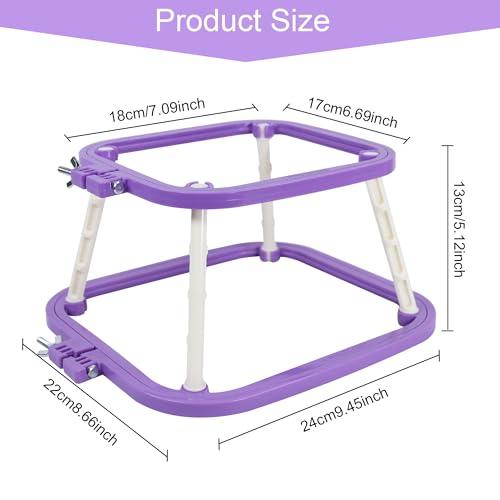 Versatile Double Embroidery Stand, Compact Desktop Embroidery Cross Stitch Frame-Hands Free 2-Tier Embroidery Hoop Frame for Needlepoint Sewing Craft Projects (Violet) - color: Violet