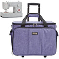 HOMEST Deluxe Sewing Machine Case with Wheels, Rolling Trolley Tote - color: Purple, size: Sewing Machine Bag Style W