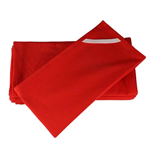 DG Collections 100% Cotton Flour Sack Towels – 12 Pack, 27x27 Inches, Red, Lint-Free, Pre-Washed, Hemmed Edges – Reusable Kitchen Towels for Cleaning, Embroidery, Printing & Crafts - Red - color: Red, size: Set of 12 (27x27 inches)