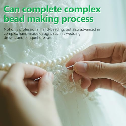 UOOU 200 Pcs Beading Needles Size 10/11 Beading Needles for Seed Beads - size: 0.4*51mm/0.45*55mm