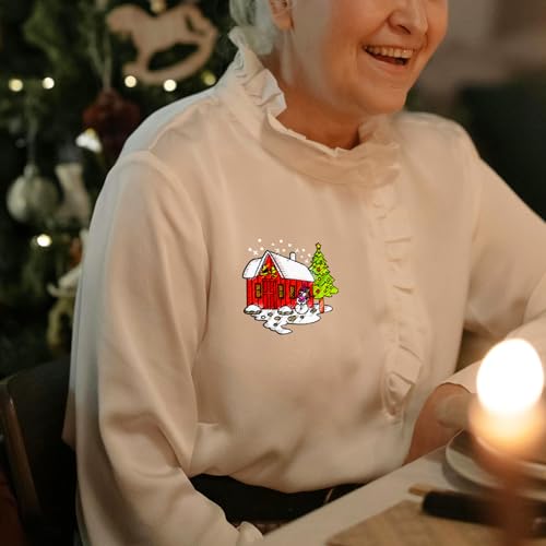 GLOBLELAND 4 Sheets Christmas Snow Water Soluble Embroidery Pattern - color: Christmas Snow