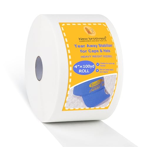 New brothread Caps and Hats Tearaway Embroidery Stabilizer -4"x 100 Yd Roll - size: 4"x100yd roll