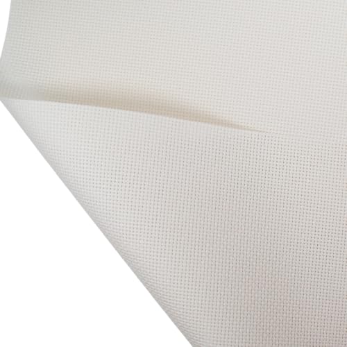 KCS one Piece 19" x 28"(48cmx72cm) 11CT Counted Cotton Aida Cloth Cross Stitch Fabric (Ecru) - color: Ecru