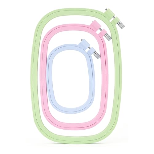 3 Size Square Embroidery Hoop Set Embroidery Hoops, Multi-Color