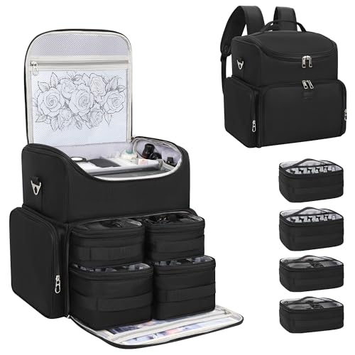 Relavel Tattoo Travel Case with 4 Inner Removable Pouches, Black - color: Black, size: Medium
