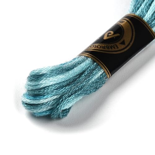 10 Skeins Dark Turquoise 0.5mm 6-Ply Polyester Embroidery Floss Cross Stitch Threads Segment Dyed Gradient for DIY Craft Hand Sewing Knitting DIY Crafts Jewelry Making 8.75 Yards(8m)/Skein - color: Dark Turquoise