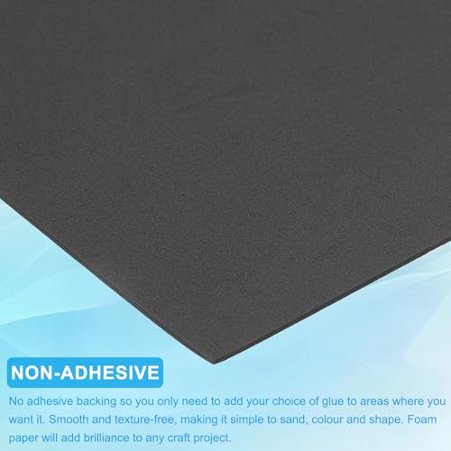 PATIKIL EVA Foam Sheet 10Pcs 12x8 Inch 2mm Thick Black - color: Black