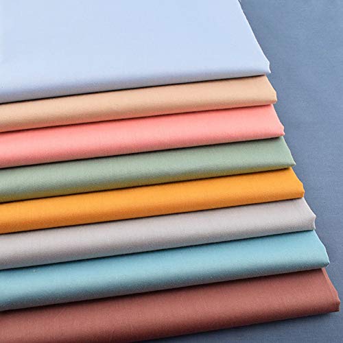Fabric, 8 pcs/lot Fat Quarter Fabric Bundles Top Cotton 19.69"x19.69" (50 x 50cm) Quilting Cotton Craft, Pre-Cut Squares Sheets for Patchwork Sewing Quilting Crafting, Bright Solid Color. - color: M-5