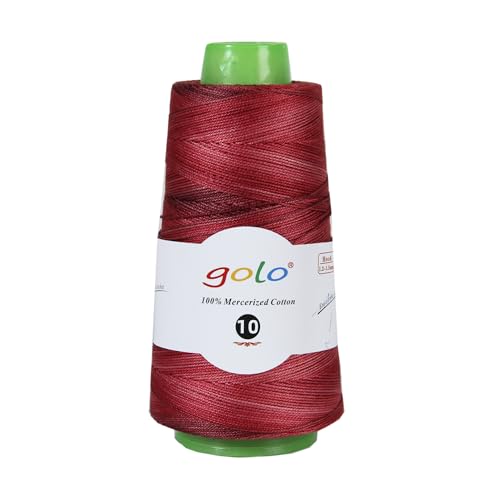 golo Crochet Thread Size10 1.76oz 310yd,Yarn for Hand Knitting Space-Dyed Yarn D01 - color: LD01-Red