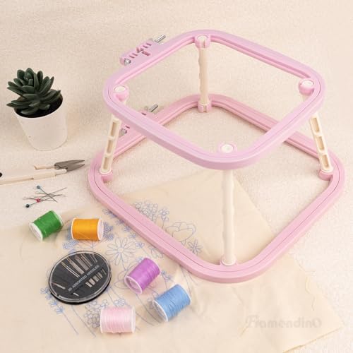 Framendino, Double Layer Embroidery Stand Hoop Hoops Frame for Sewing Craft Projects Purple - color: Purple