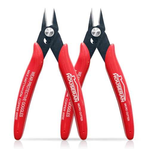 Small Wire Cutters, 2 PACK, 5 Inch, Micro Flush Cutter, Snips - color: 2 Pack
