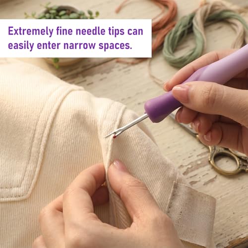 3 PCS Seam Rippers for Sewing, Purple Ergonomic Seam Ripper, Rubber Grip Embroidery Removal Tool for Hand Sewing, Knitting, Cross Stitching, Embroidery(Purple)