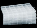 4Pack 28-Grid Clear Storage Boxes with Fixed Dividers for Beads - size: 4pcs 28 Grids