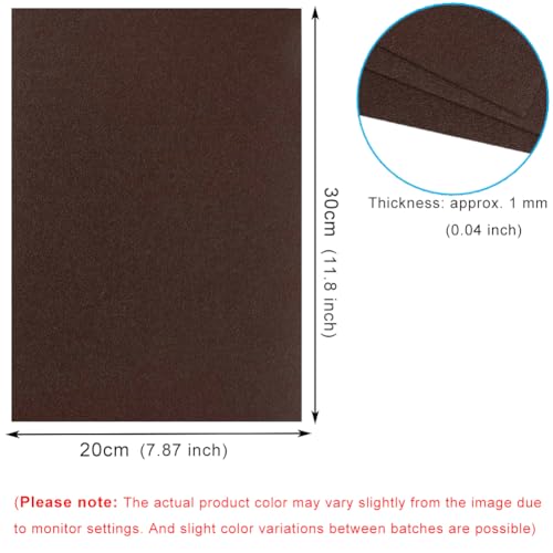 10 Dark brownFelt Fabric Sheets,7.87 x 11.8 inch (20 x 30cm) A4 Stiff Felt Squares 1 mm Thick, Great for DIY Craft, Sewing Projects, Nonwoven Patchwork, Decoration - color: Dark Brown