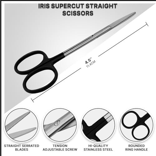 Iris Scissors 4.50" Str/Cud/Angled TC Tungsten Carbide, Supercut O.R. Grade (Supercut Straight) - style: Supercut Straight