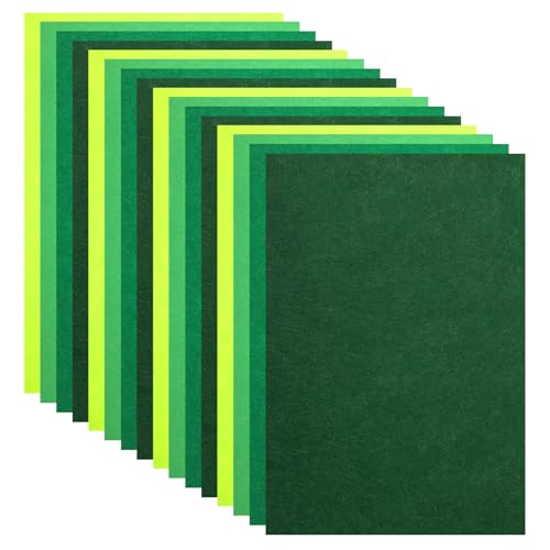 Green Felt Sheets, 16 Pieces Green Felt Fabric Sheets