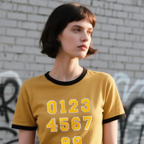 50 Pcs Iron on Numbers Patches for Fabric Tote Bags Hats Clothing Yellow - color: Yellow, size: Numbers Only