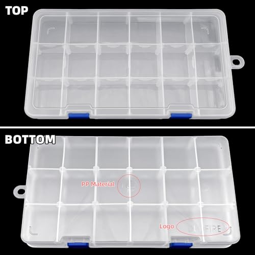 DUOFIRE Plastic Organizer Storage Box, Adjustable Divider 18 Grids, 3 Pack - color: White, size: 18Grid-3pcs