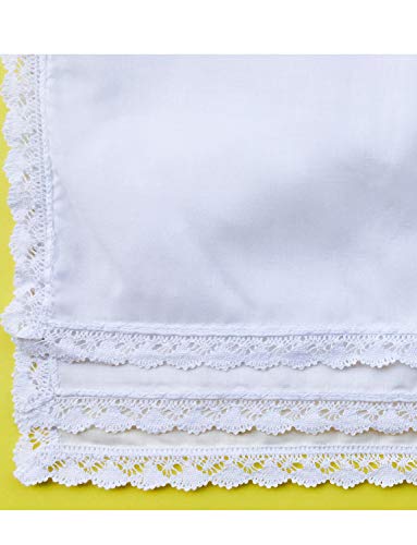 6 Pack of Ladies Embroidery Cotton Handkerchiefs Lace Wedding Hankies - color: A