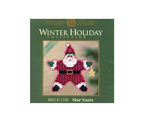 Star Santa Beaded Counted Cross Stitch Ornament Kit Mill Hill 2011 Winter Holiday MH181301