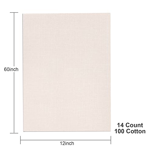 Aida Cloth 14 Count Cross Stitch Fabric,12 by 60inch(14CT,Offwhite) - color: Offwhite, size: 14CT