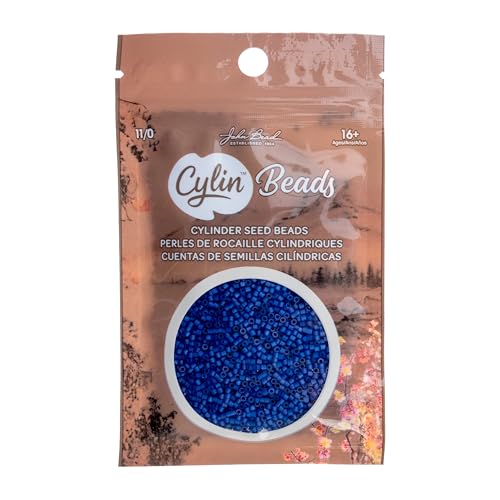 John Bead 25g Cylin Beads Transparent Cobalt Blue 11/0 Glass Cylindrical Seed Beads for Jewelry Bracelets Necklaces Earrings Making Embroidery - color: Transparent Cobalt Blue