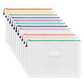 Plastic Mesh Zipper Pouch, 12Pcs Zipper File Bags with Label Pocket, A3 Size 16.9x12in, White - size: A3 Size 16.9 x 12 in