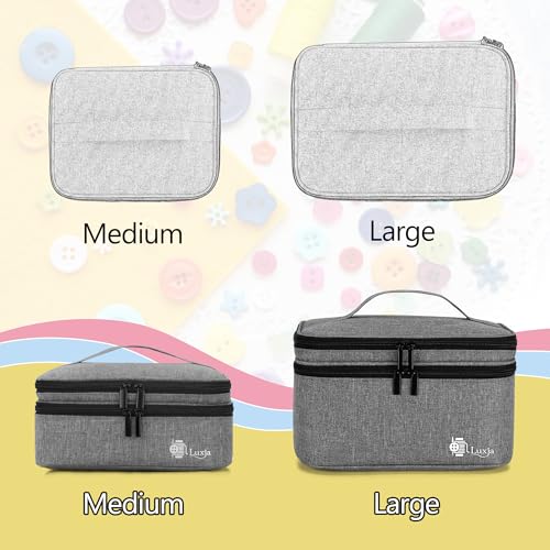 Luxja Double-Layer Large Sewing Organizer, Gray - color: Gray, size: Large