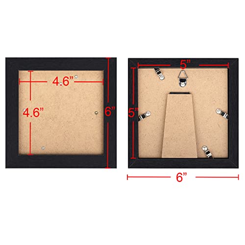 TOFOREVO 5x5 Picture Frames set of 4, Black - color: Black Wood Grain, size: 5x5