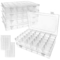 Guyuyii 6 Pcs Clear Plastic Organizer Box with Adjustable Dividers, 36 Grid Small Storage Case, Transparent Craft Organizer Container for Beads, Jewelry, Screws, Fishing Tackle, Art Supplies, Hardware - size: 6 Pack 36 Compartments