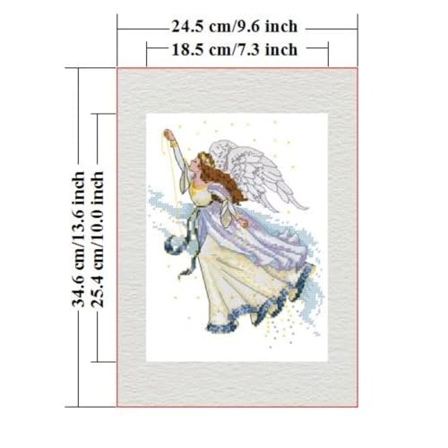 Stamped Cross Stitch Kits for Beginners- Full Set of Butterfly Fairy Embroidery for Adults,11 CT 3 Strands DIY Patterns Counted Arts Craft 9.5×13.7 inch - color: Butterfly Fairy