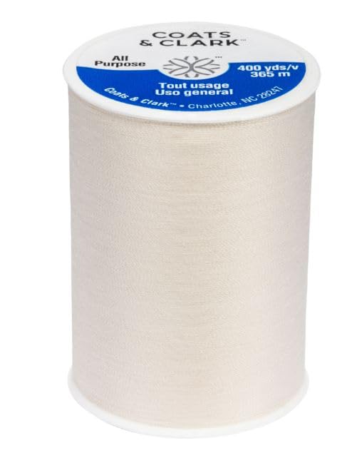 Coats & Clark Dual Duty All Purpose Sewing Thread 230A 400 Yards Each Spool 12 Pack Bundle with Bella's Crafts Needle Threaders (White Natural Nugrey Black) - color: White Natural Nugrey Black