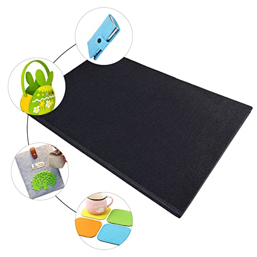 Jtnohx Stiff Felt, 2mm Thick Felt Sheets for Crafts, 8"x12" Hard Felt Fabric Squares 8Pcs for DIY Projects (Black) - color: Black