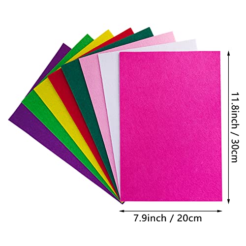 Jtnohx Stiff Felt, 2mm Thick Felt Sheets for Crafts, 8"x12" Hard Felt Fabric Squares 8Pcs for DIY Projects (Pink Green Series) - color: Pink Green Series