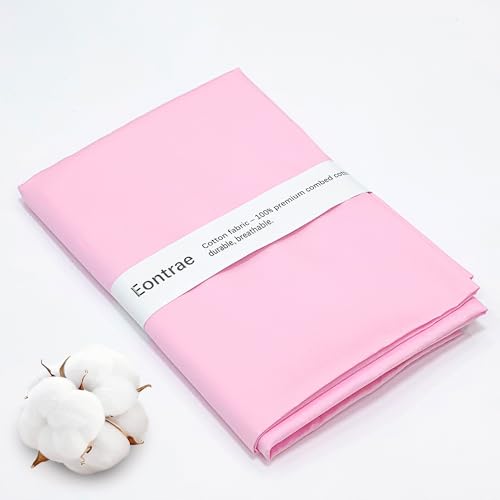 Pink Cotton Fabric 3 Yards, 100% Natural Cotton Poplin Fabric by The Yard, 59 Inches Wide Lining Fabric for Sewing Apparel Cloth Hard-Wearing & High-Density Embroidery Quilting, Sewing Material - color: Pink, size: 3Y