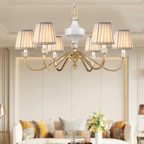 Fuloon Clip on Chandelier Lamp Shades, 3.3x4.3x4.7 in, Small Sconce Shades for Candelabra Bulbs, European/French Country/Modern Style(6 Pack, White Pleats) - color: White Pleats, size: 6 Pack