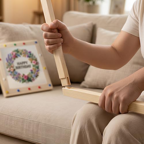 WowMoment Stretcher Bars for Needlework, 16 Pcs Wooden Frame Set