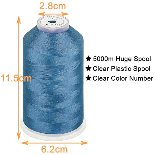 New brothread Huge Spool Embroidery Thread -Bright Blue Fits Janome Color - color: Bright Blue-N230