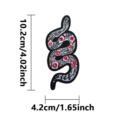 One Flower-Shaped Snake-Skin Embroidery Patch - style: 1pc Flower Snake Patch