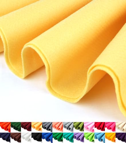 Barcelonetta | Felt Fabric | 72" Wide | 1.6mm Thick | Acrylic & Soft | Felt by the Yard | Felt for DIY Crafts, Projects, Sewing (Banana, 1 Yard) - color: Banana, size: 1 Yard