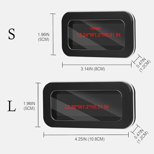 FJW Magnetic Needle Holder Case with Clear Acrylic Lid - Strong Sewing Pin Storage Case - Secure & Visible Needle Keeper for Sewing, Quilting, Crafts Large - size: L