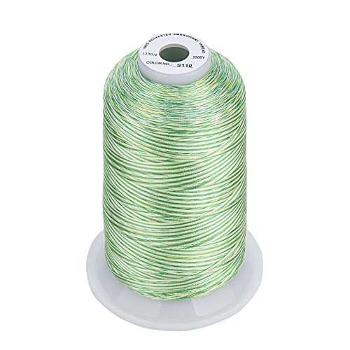 Simthread - 33 Selections - Various Assorted Color Packs of Polyester Embroidery Machine Thread Huge Spool 5500Y for All Sewing Embroidery Machines - 3 Variegated Colors 2 - color: 3 Variegated Colors 2
