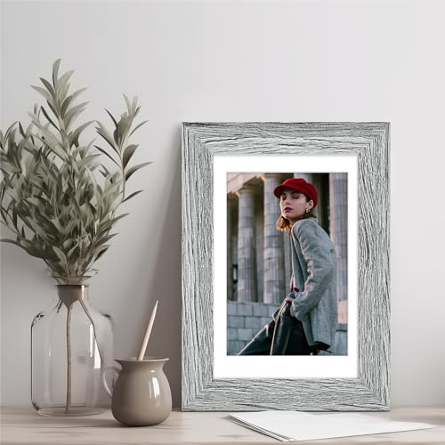Vittanly 4x6 picture frame, Matted for 3.5x5 Photos, Grey - color: Grey, size: 4x6