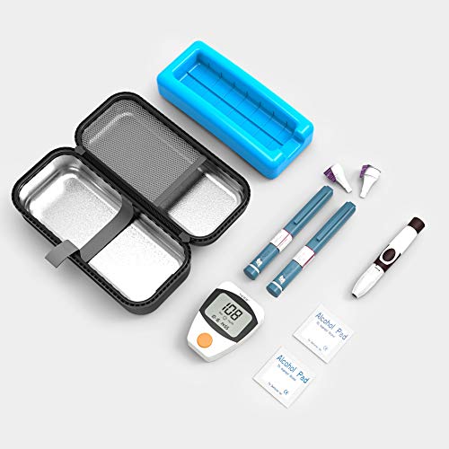 SHBC Insulin Pen Carrying Case Portable Medical Cooler Bag for Diabetes with Protective Ice Brick - Convenient to Changing Needles with Each Injection - color: Black