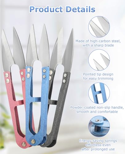 12 PCS Thread Snips, 4.1" High-Carbon Steel Yarn Scissors for Crocheting Sewing Stitch Knitting Diy Crafts