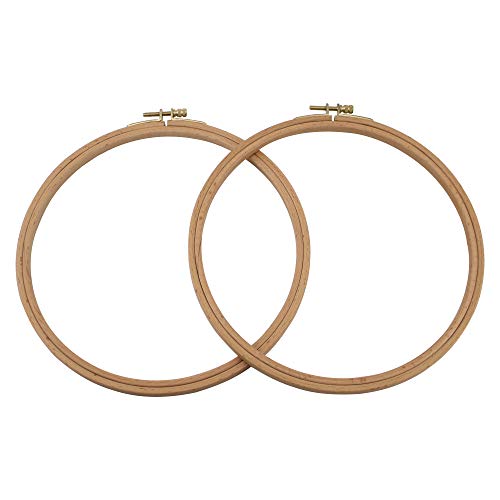 2 Pack 6 Inch Wood Embroidery Hoop, Guofa 15CM Round Beech Wood Cross Stitch Hoops for DIY Decoration - style: 6 inch