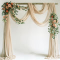 Wedding Arch Draping Fabric 1 Panel Champagne Sheer Backdrop Drapes - color: Champagne, size: 1 Panel