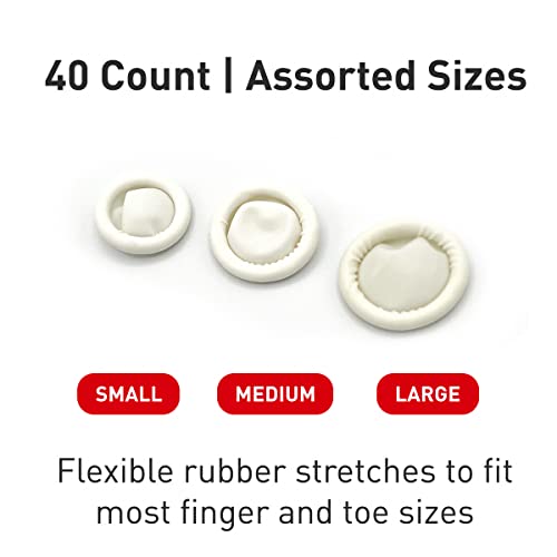 Flents Protechs Finger Protectors & Toes Cots, Ideal for Blisters, Scrapes, Stitches, Burns and Cuts, Moisture and Dirt Proof, Rubber, Assorted Sizes (S/M/L), 40 Count (Packaging May Vary) (Pack of 2) - color: Tan, size: 40 Count (Pack of 2)